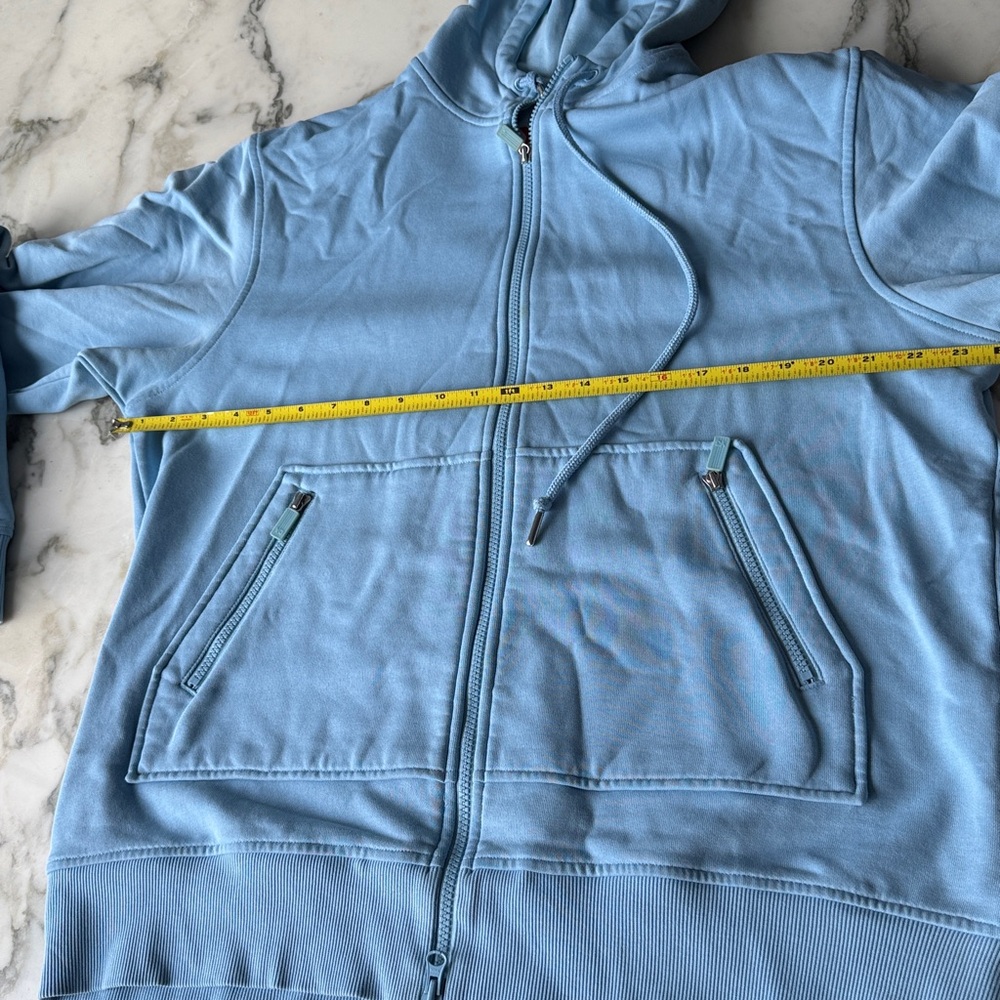 Y-3 Sky Blue Hoodie with Black Logo - Picture 7 of 7